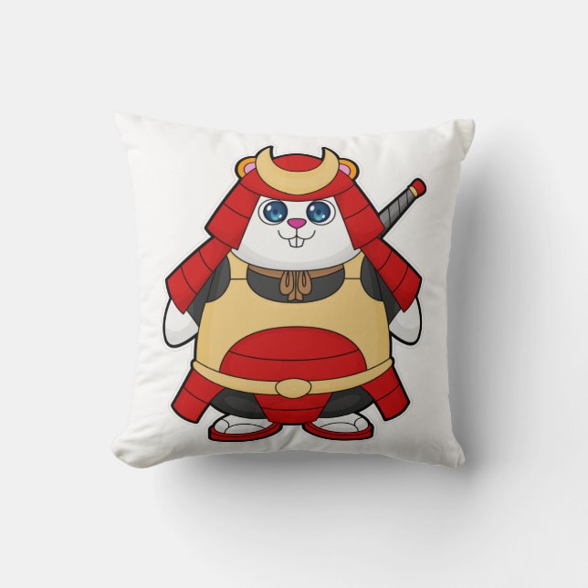 Coussin Hamster en guerrier avec Armor (Recto)
