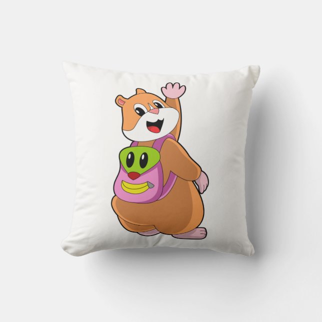 Coussin Hamster en tant qu'étudiant avec sac à dos.PNG (Recto)