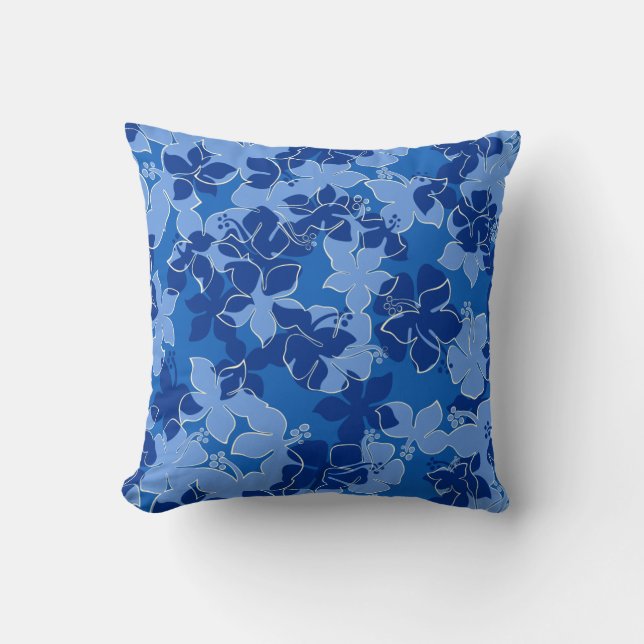 Coussin Hanalei Hawaiian Hibiscus Camo Floral (Recto)