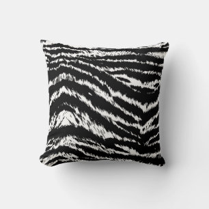 Coussin Hand Drawn Abstract Two Colors Zebra Stripes Repea