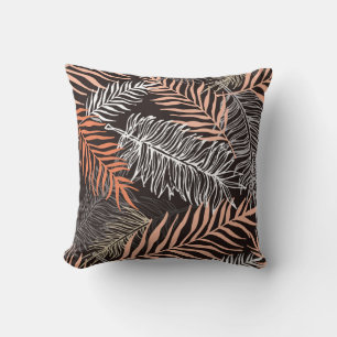 Coussin Hand drawn doodle palm leaves pattern