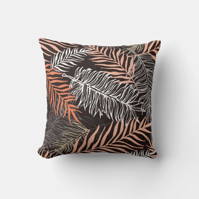 Coussin Hand drawn doodle palm leaves pattern (Recto)