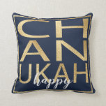 Coussin Hanoukka Chanukah Happy Gold/Blue<br><div class="desc">Coussin Hanoukka "Chanukah Happy Gold/Blue" coussin à deux côtés qui vient dans 3 choix de tissu (le prix changera selon le choix de tissu.) Personnalisez en supprimant du texte, "heureux" à l'avant et à l'arrière et en le remplaçant par votre propre message. Choisissez parmi un grand choix de styles, de...</div>