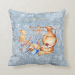 Coussin Hanoukka Chanukah Menorah Aquarelle Bleu Neige<br><div class="desc">Cette conception a été créée par art numérique. Elle peut être personnalisée en cliquant sur le bouton personnaliser et en modifiant la couleur, en ajoutant un nom, des initiales ou vos mots préférés. Contactez-moi à l'adresse colorflowcreations@gmail.com si vous souhaitez que ce design soit disponible sur un autre produit. Achetez ma...</div>