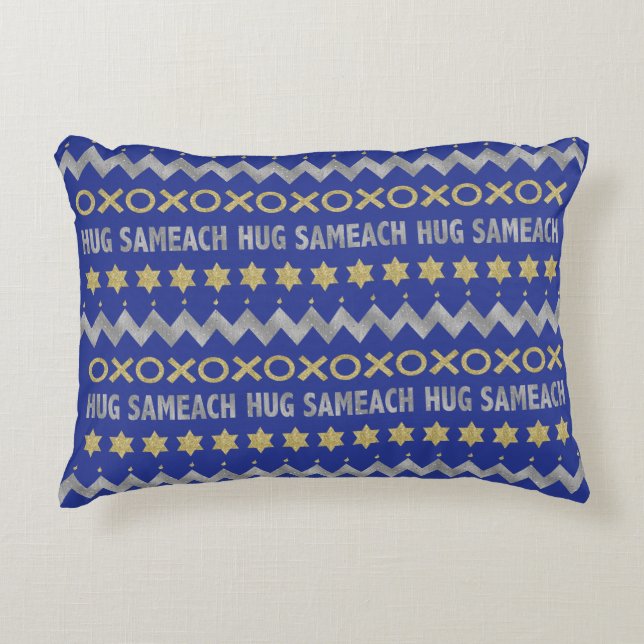 Coussin Hanoukka "Hug Sameach" Personnaliser (Devant)