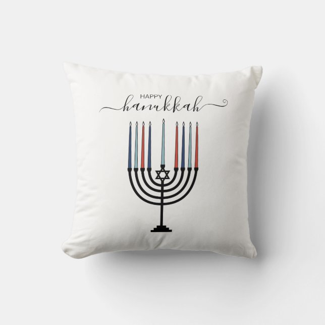 Coussin Hanoukka Menorah Vacances Pillow (Recto)