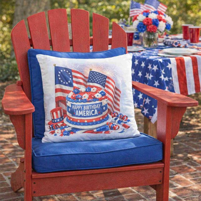 Coussin Happy Birthday America 250 Patriotic  (Créateur téléchargé)