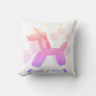 Coussin Happy Birthday! Unicorn in pastel gradient colors