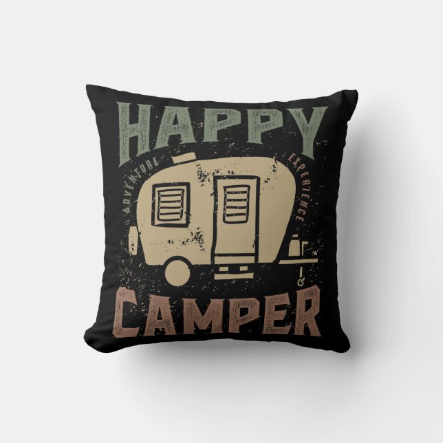 Coussin Happy Camper (Recto)