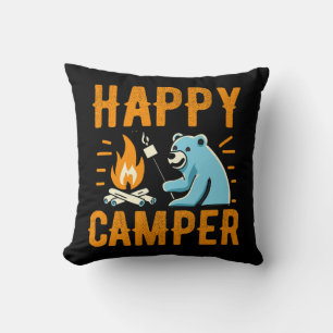 Coussin Happy Camper Bear - Campi de Randonnée de vacances