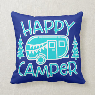 Coussin Happy Camper RV Life Travel Trailer Motorhome