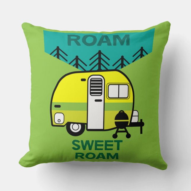 Coussin Happy Campers | Caravaner | Camper Thlow Pillow Mu (Recto)