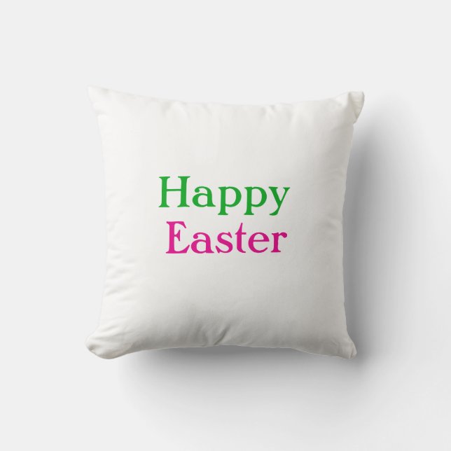 Coussin Happy easter boho vert rose enfants ajouter nom ti (Recto)