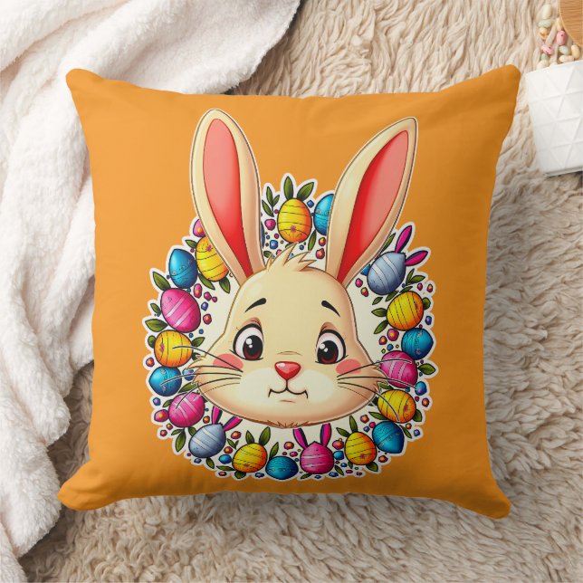 Coussin Happy Easter Bunny – Colorful Spring Art almofada (Couverture)