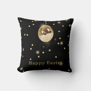 Coussin Happy Easter Gold Disco Ball
