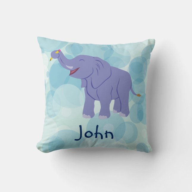 Coussin Happy Elephant (Personnaliser) (Recto)