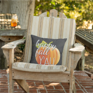 Coussin Happy Fall Yall Citrouille Sur Chalkboard