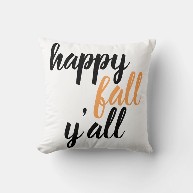 Coussin Happy Fall Y'all moderne (Recto)