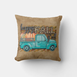 Coussin Happy Fall Y'all Pumkin Farm Throw Pillow