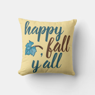 Coussin Happy Fall Y'all Quote Gold