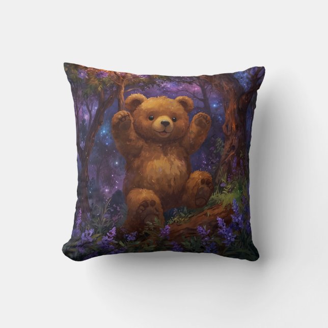 Coussin Happy Forest Teddy Bear Art (Recto)