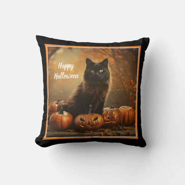 Coussin Happy Halloween Black Cat Collection (Recto)