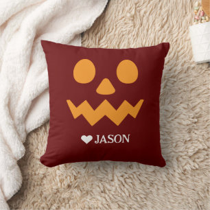 Coussin Happy Halloween boo éffrayant citrouille Face
