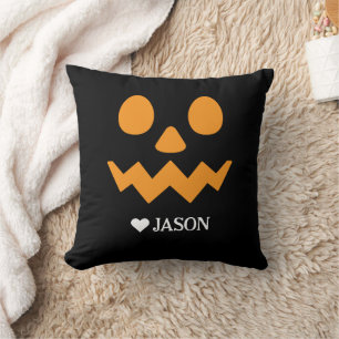 Coussin Happy Halloween boo éffrayant citrouille Face