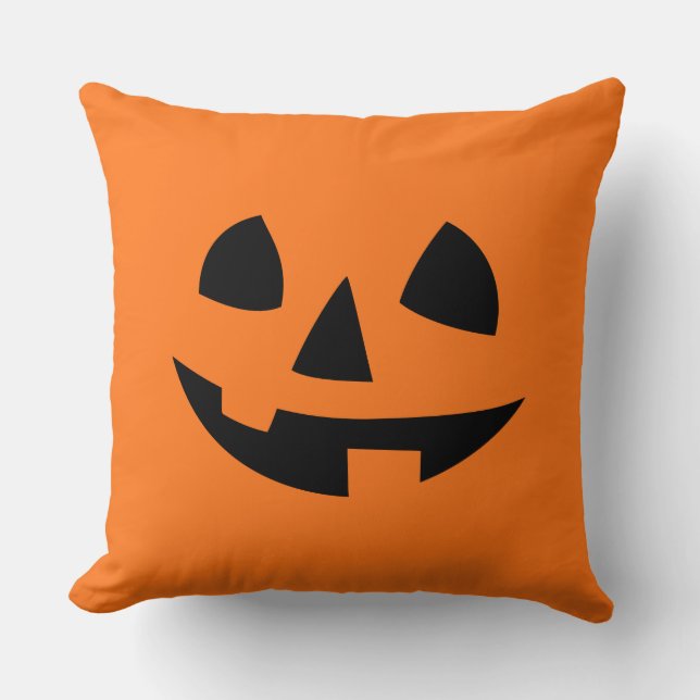 Coussin Happy Halloween citrouille isolé drôle icône de so (Recto)