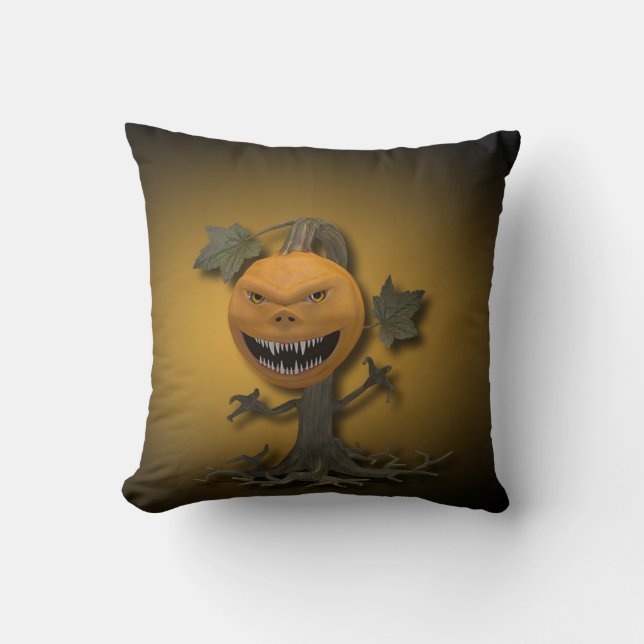 Coussin Happy Halloween Citrouille Tree (Recto)