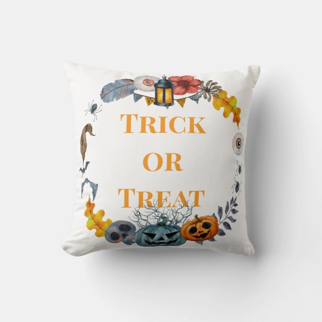 Coussin Happy Halloween Costume Citrouille de fête Plaques (Recto)