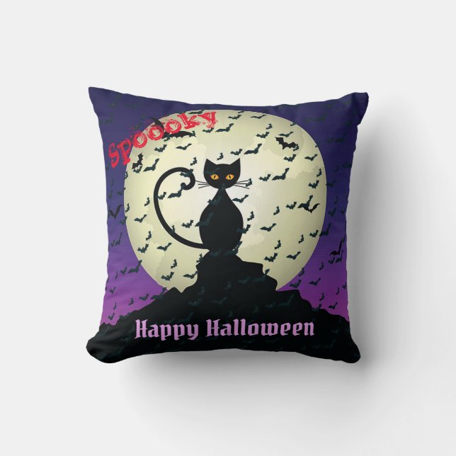 Coussin Happy Halloween Éffrayant (Recto)
