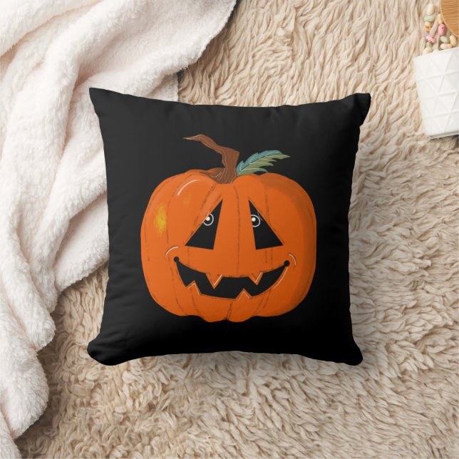 Coussin Happy Halloween Jack-o'-lantern Illustration Art (Couverture)