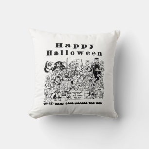 Coussin Happy Halloween Trick ou Treat Éffrayant Illustrat