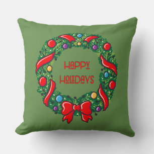 Coussin Happy Holiday Festive Whimsical Reef élégant