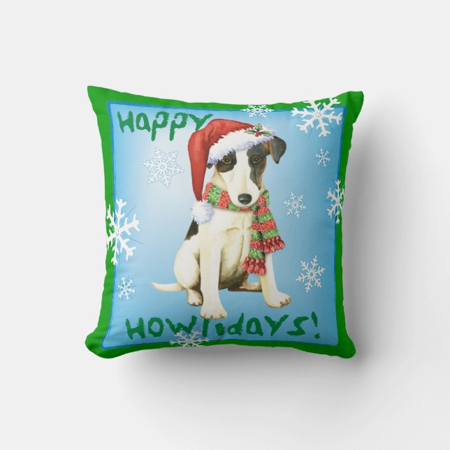 Coussin Happy Howliday Smooth Fox Terrier (Recto)