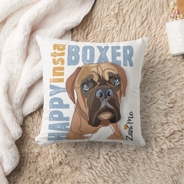 Coussin Happy Insta Boxer - Zani Mo Dog (Couverture)