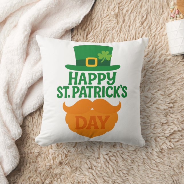 Coussin Happy Jour de la Saint Patrick Leprechaun Beard et (Couverture)