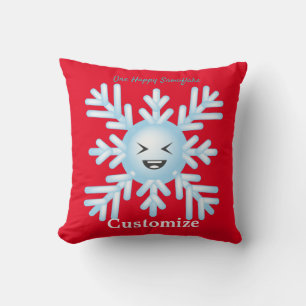 Coussin Happy Snowflake Emoticon Thunder_Cove