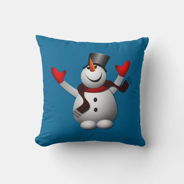 Coussin Happy Snowman Winter Fun (Recto)