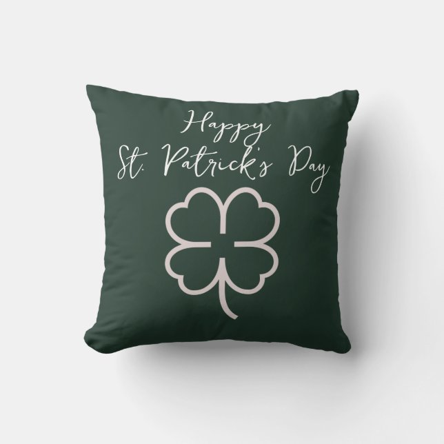 Coussin Happy St. patrick jour Shamrock Simple Script (Recto)