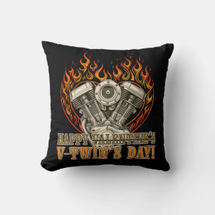 Coussin Happy V-Twin's Day, Anti Valentine, Chopper Lovers