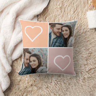 Coussin Happy Valentines Day Two Photo Collage
