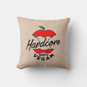 Coussin Hard Core Vegan, Apple Core Vegan, hardcore Vegan