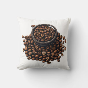 Coussin Haricots de Café dans un Bol