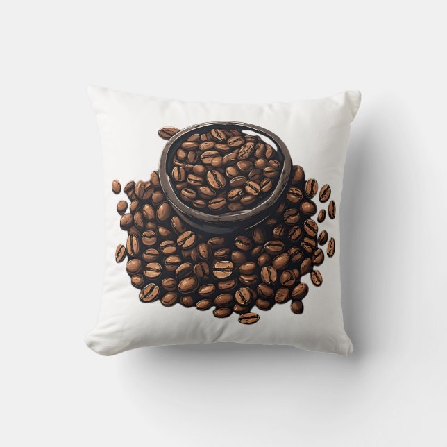 Coussin Haricots de Café dans un Bol (Recto)