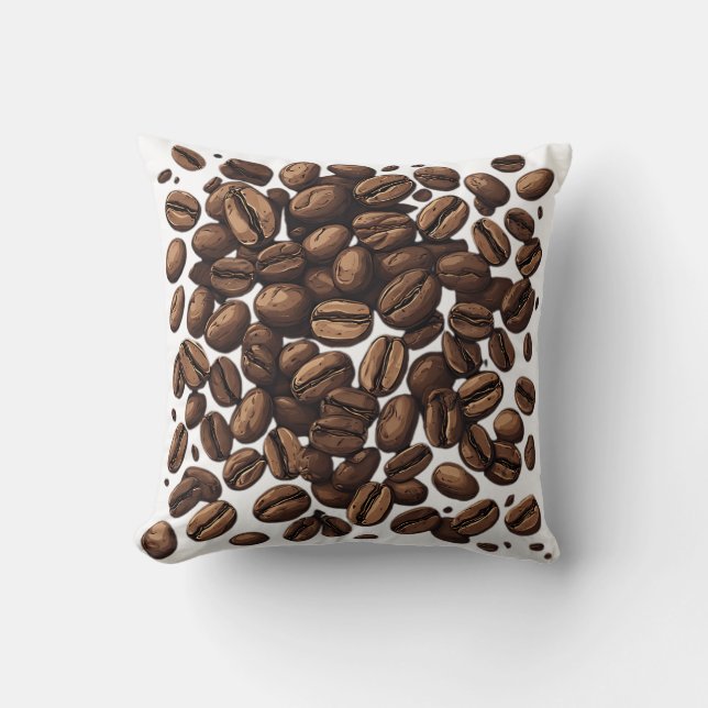 Coussin Haricots de Café Éparpillés (Recto)