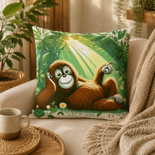 Coussin Harmonie de la Jungle : Inspiré de l'Orang-outan