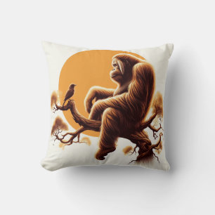 Coussin Harmonie de la jungle : inspirée par l'Orangoutan