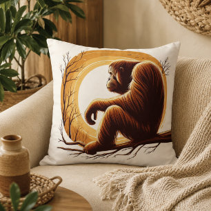 Coussin Harmonie de la jungle : inspirée par l'Orangoutan